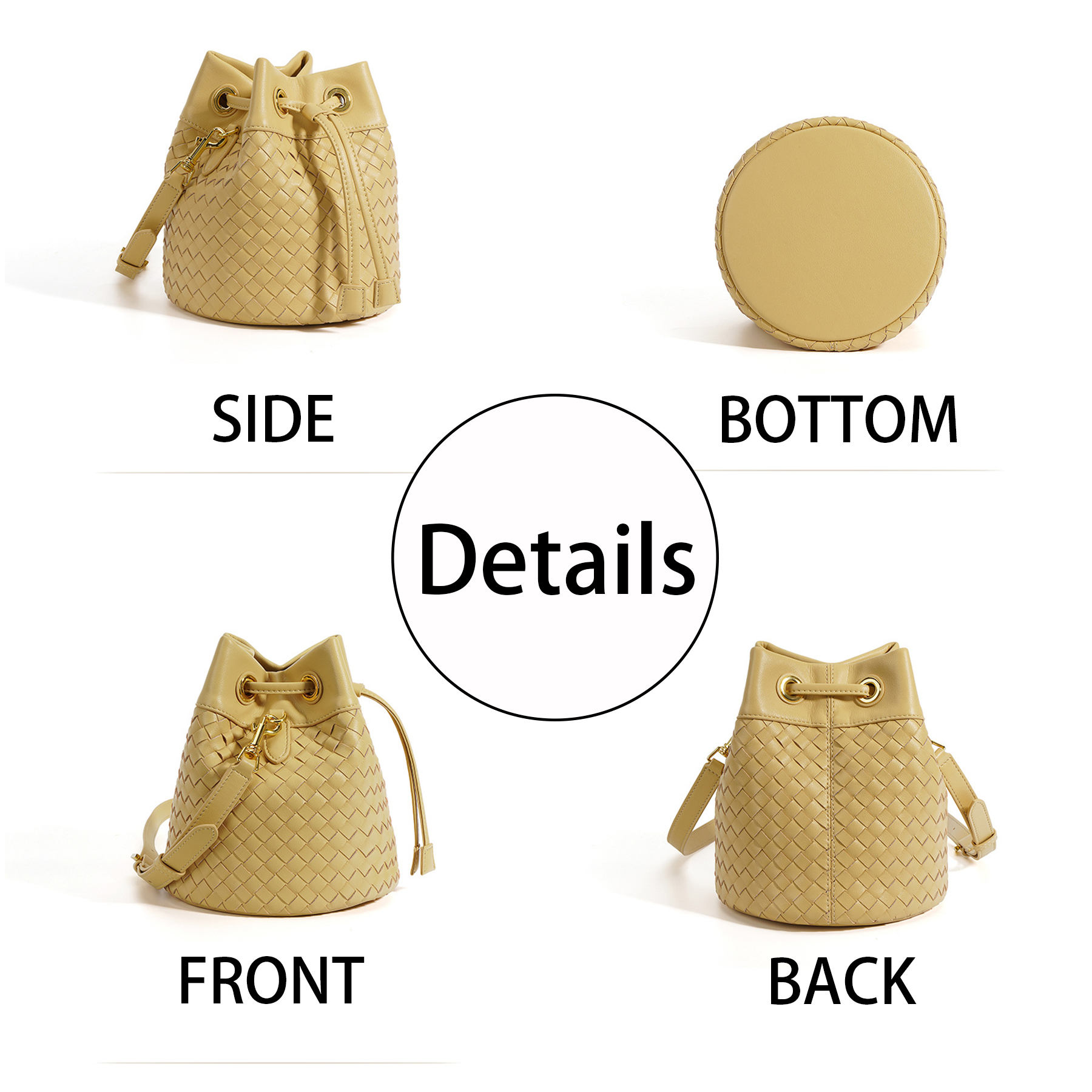 Genuine Leather Innovative Drawstring Cross-Body Bag 2