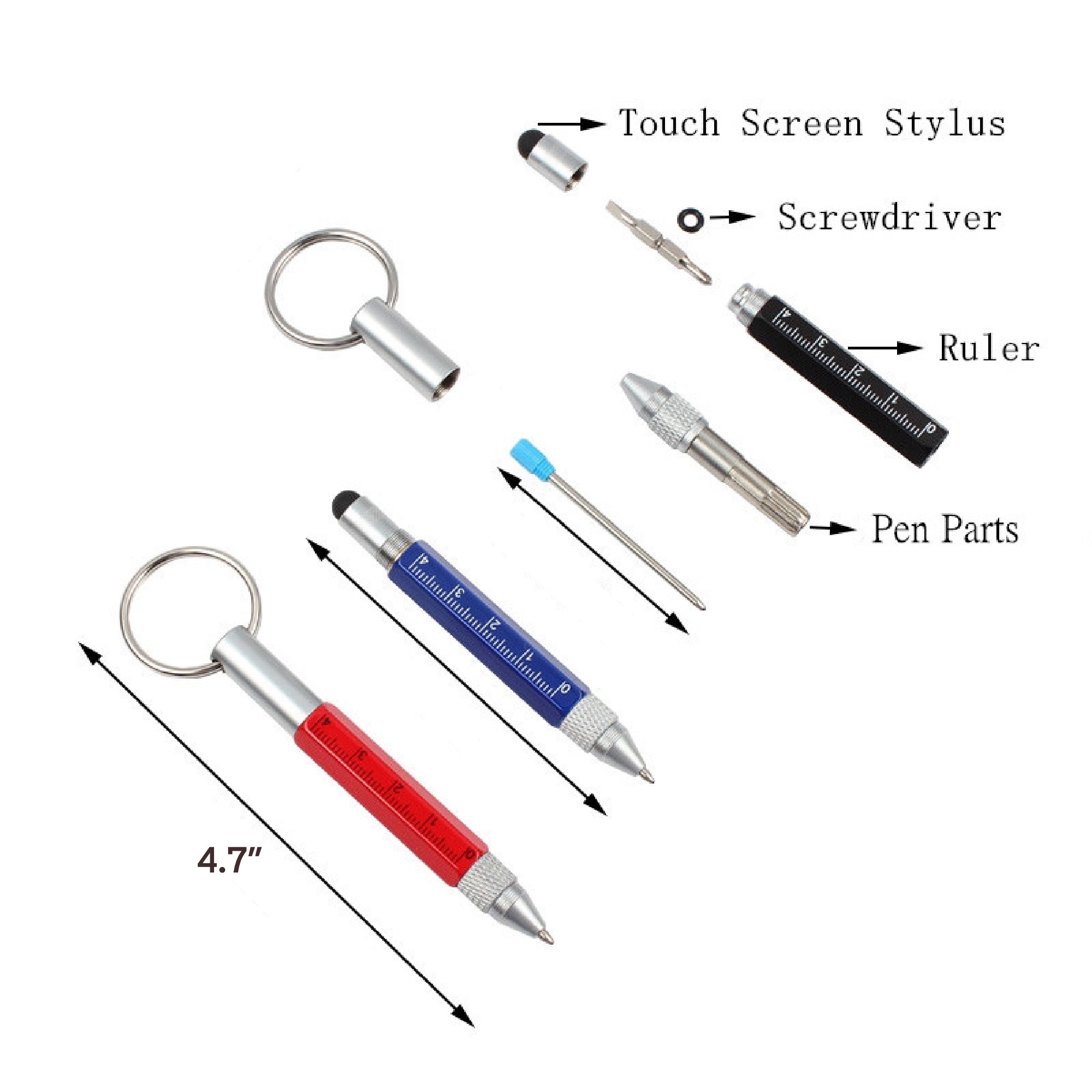 6-1 Multifunction Ballpoint Pen With Keychain MOQ 50PCS 1