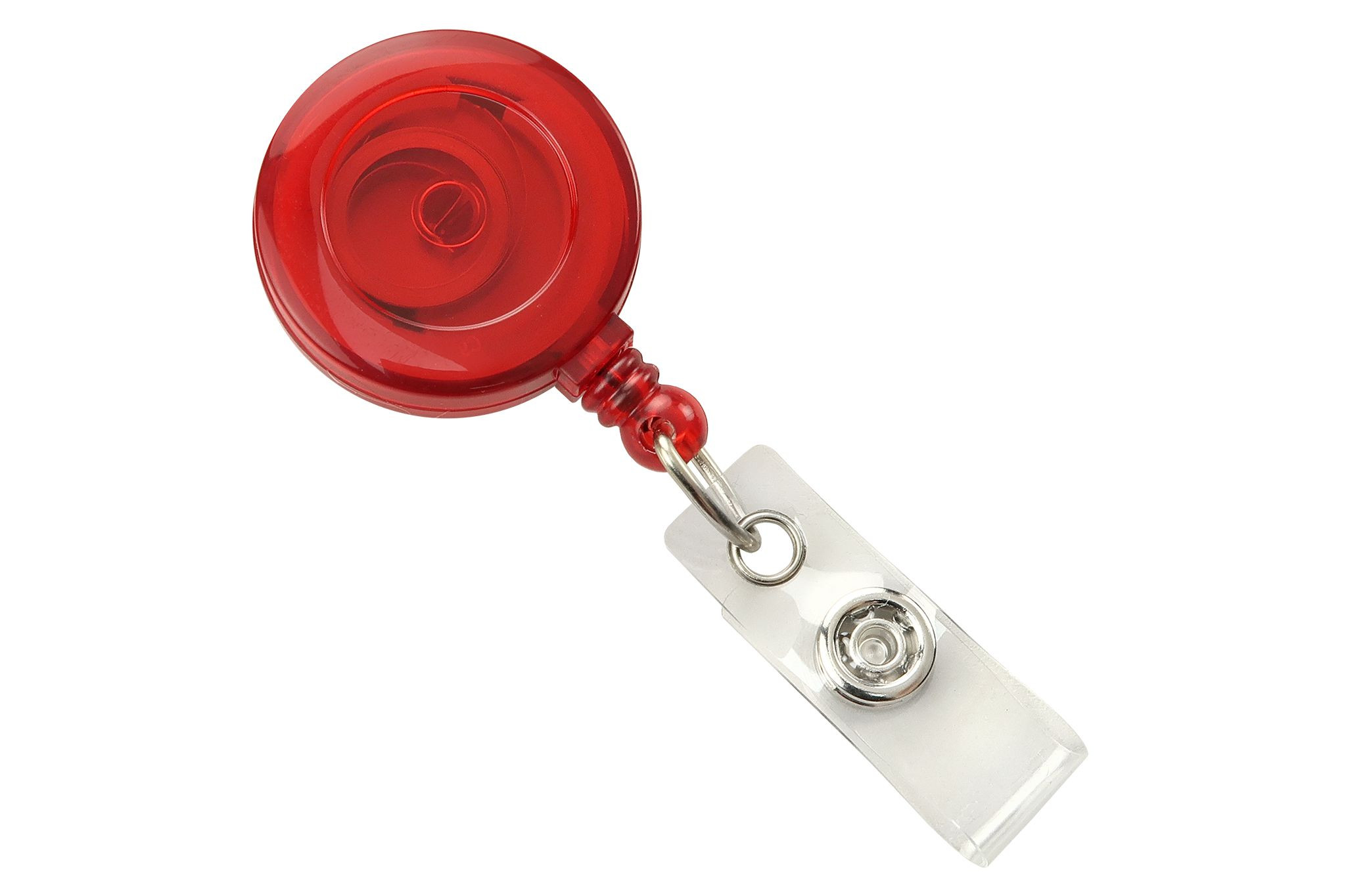 Round Translucent Plastic Badge Reel (Red) 1