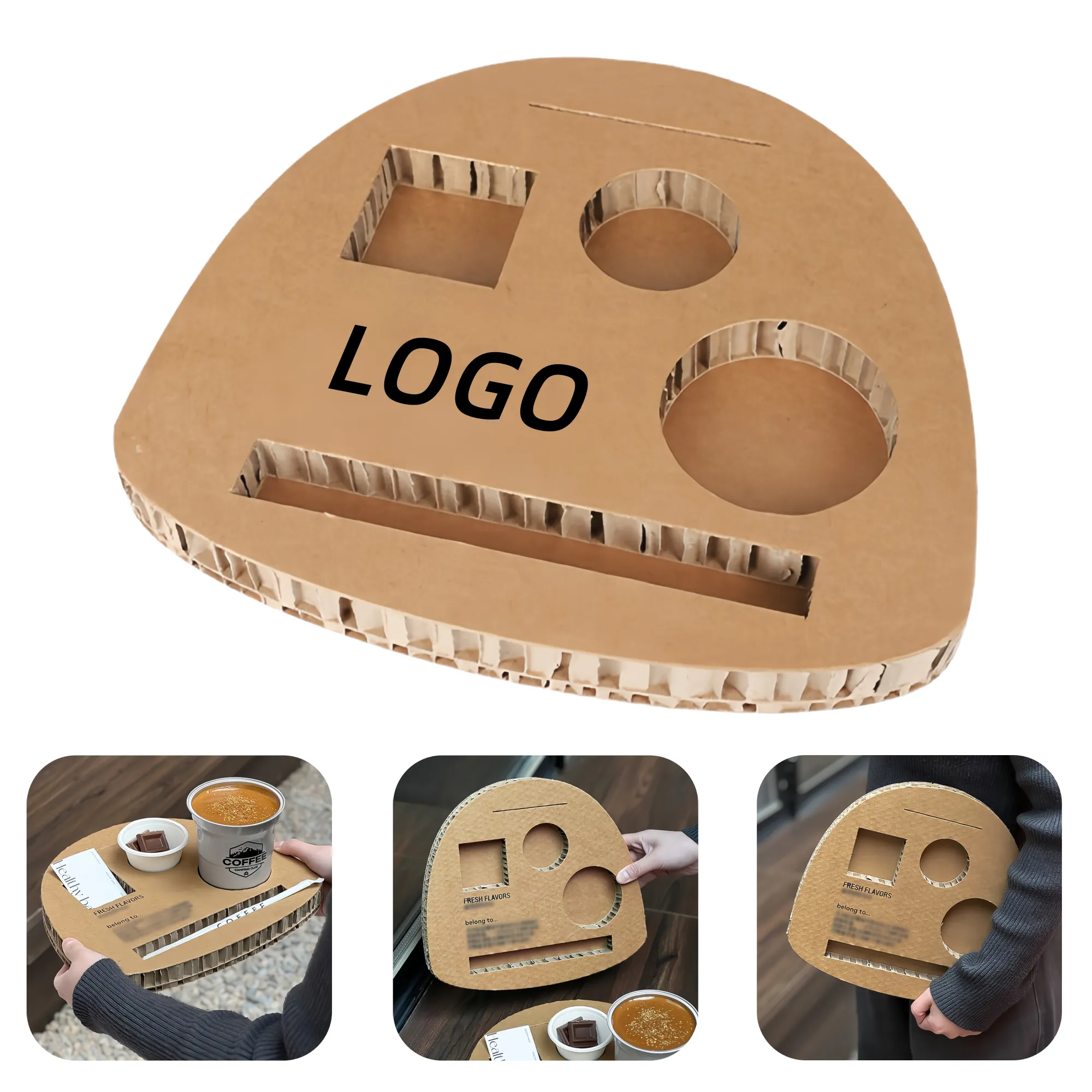 Combo Corrugated Cardboard Coffee Tray 1