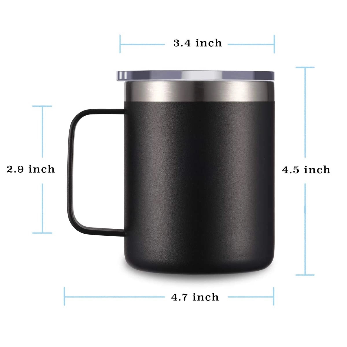 12 oz. Vacuum Insulated Coffee Mug with Handle 1