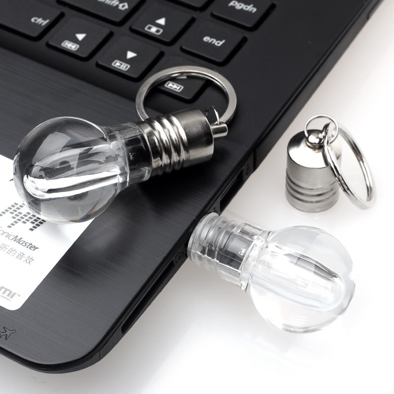 Customized 4GB Light Bulb USB Drives w/Keychain 3