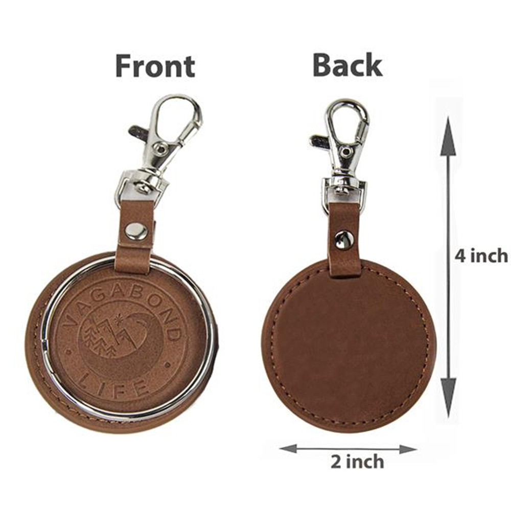 Debossed PU Leather Keychain 2