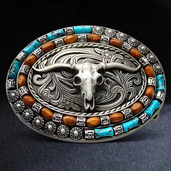 Belt Buckle with Turquoise Bead 2
