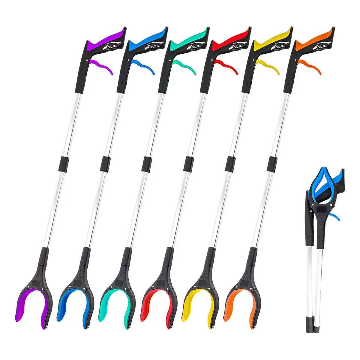 Foldable Grabber Pickup Tool with 360 Rotating Jaw & Magnet 1