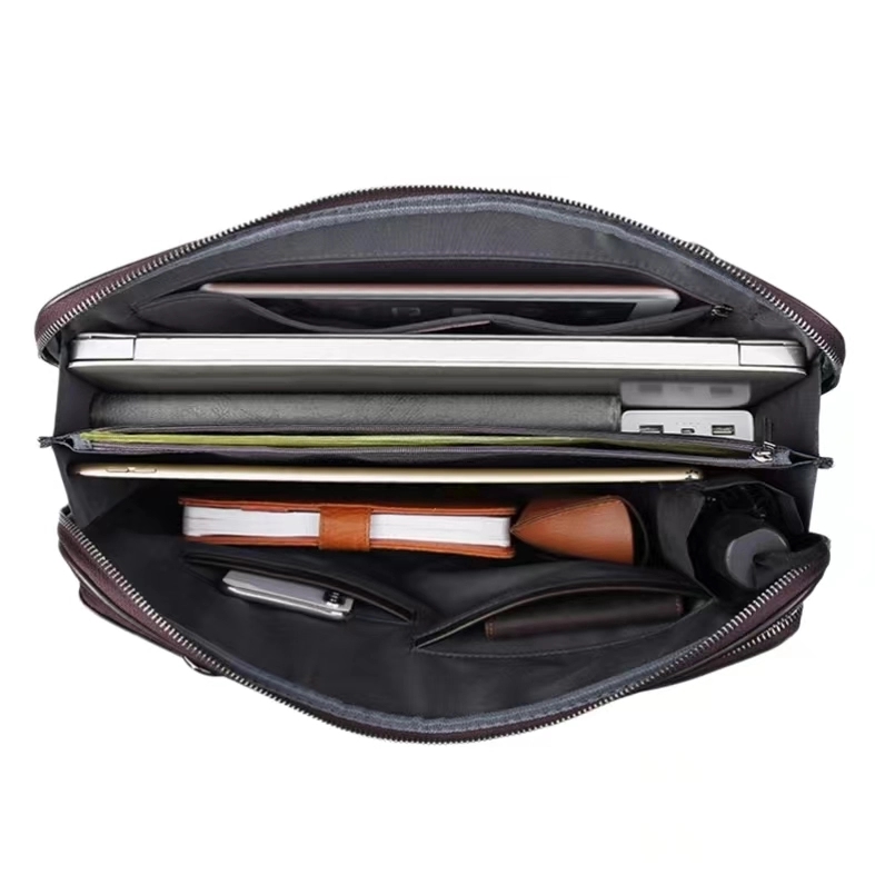 Vintage Genuine Cowhide Briefcase Messenger Bag 2