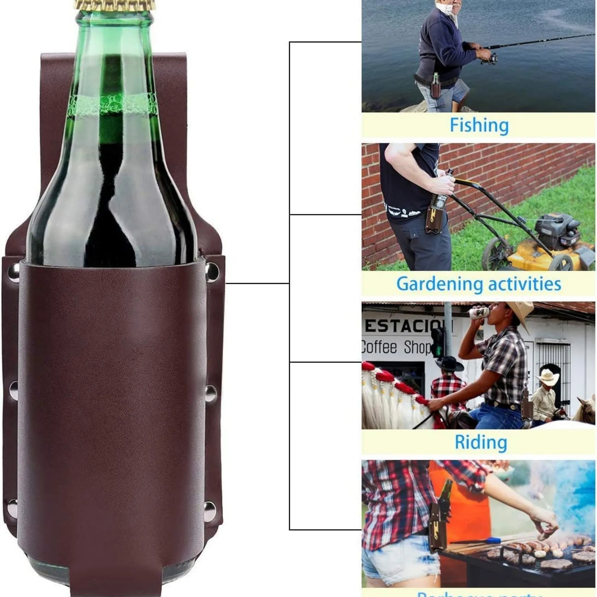 PU Leather Beer Bottle Holster Holder 9