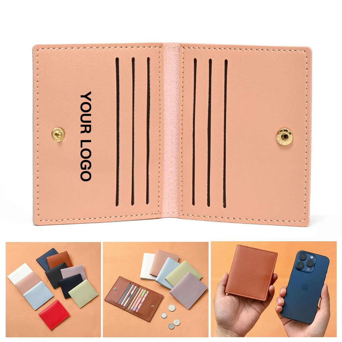 Slim PU Leather Wallet for Credit and ID Cards 2
