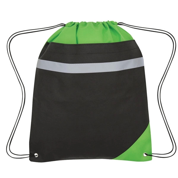 Non Woven Drawstring Bags with Reflective Stripe 4
