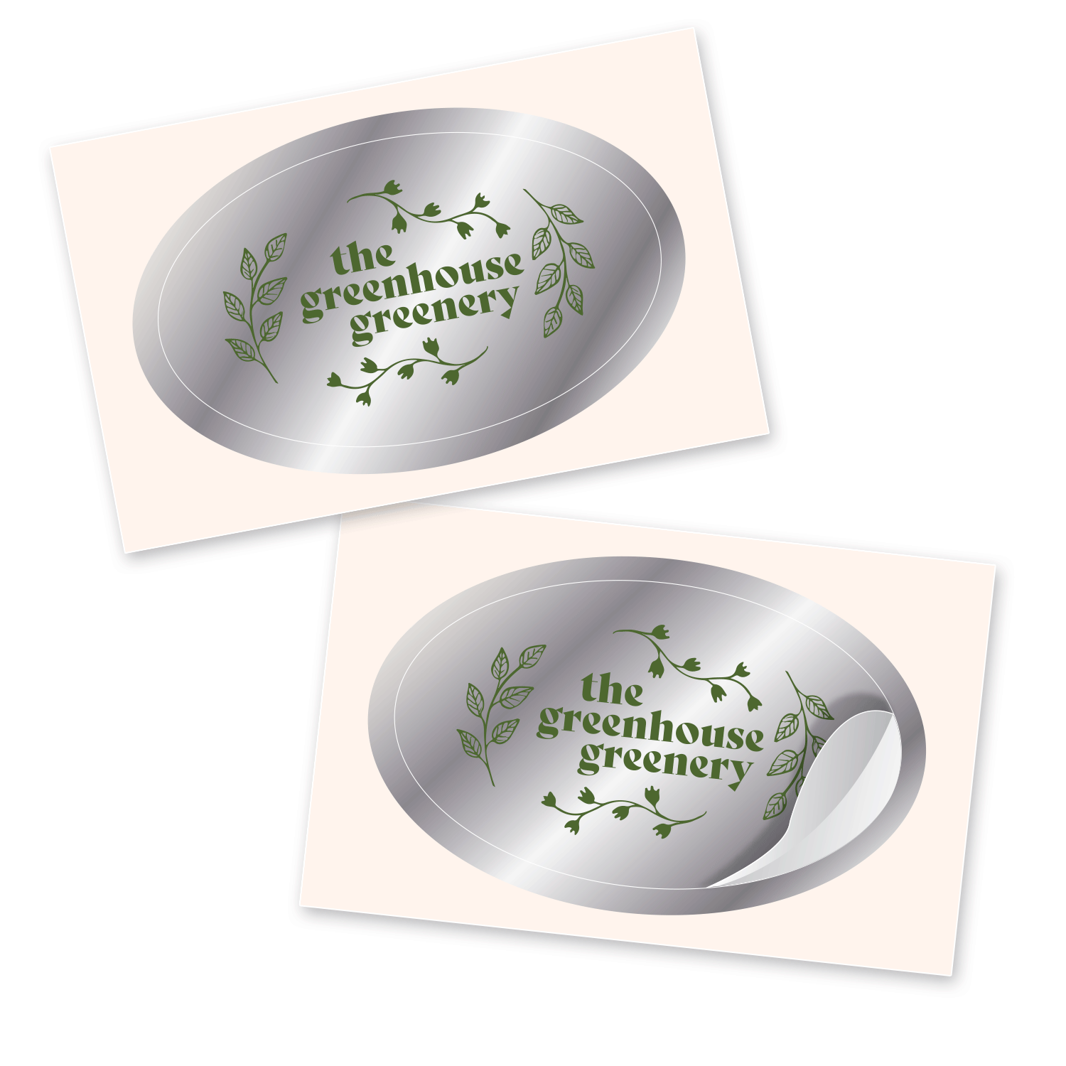1.5" x 2.5" Oval Foil Sticker 1