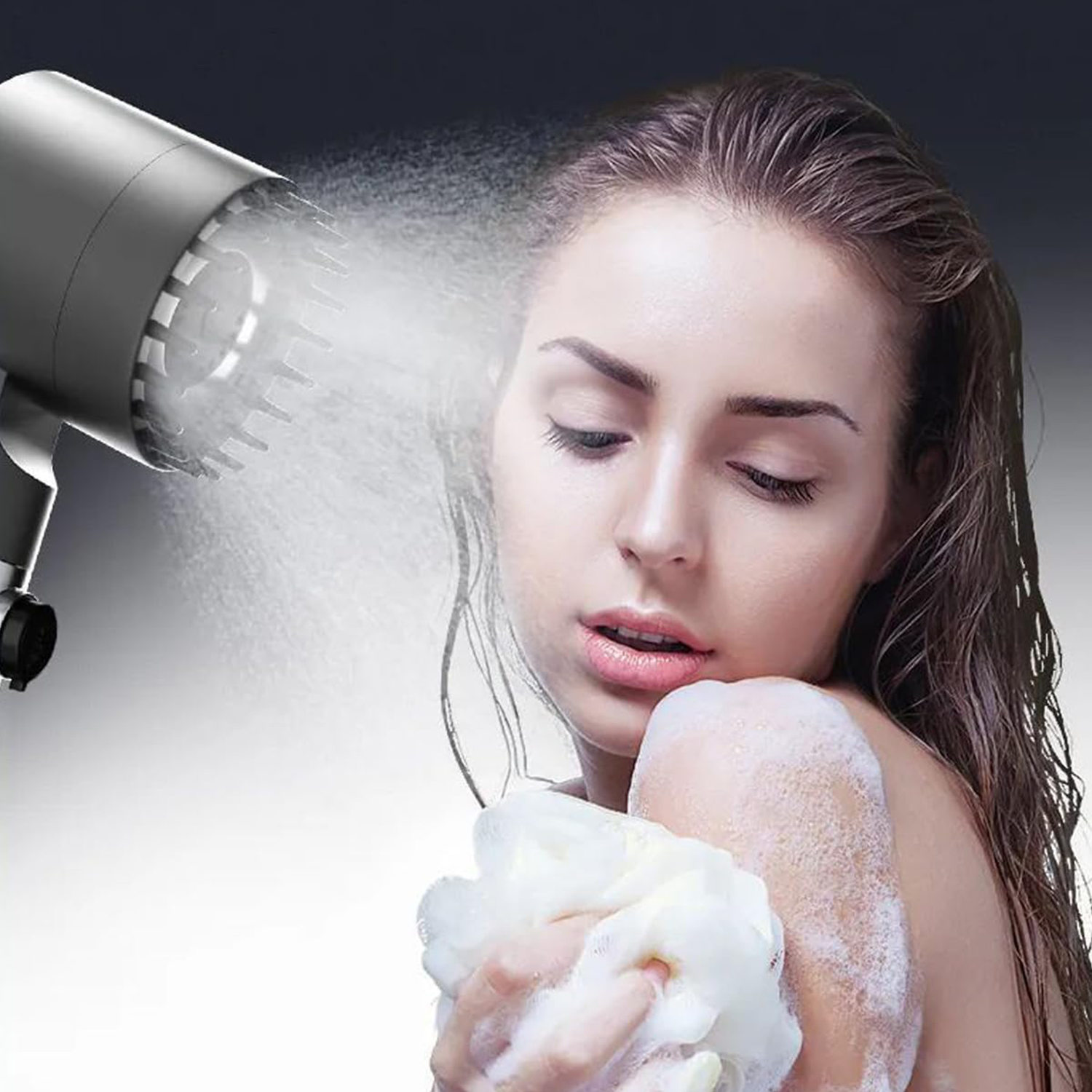 High Pressure Handheld Shower Head Kit w/ Wall Mount Bracket 8