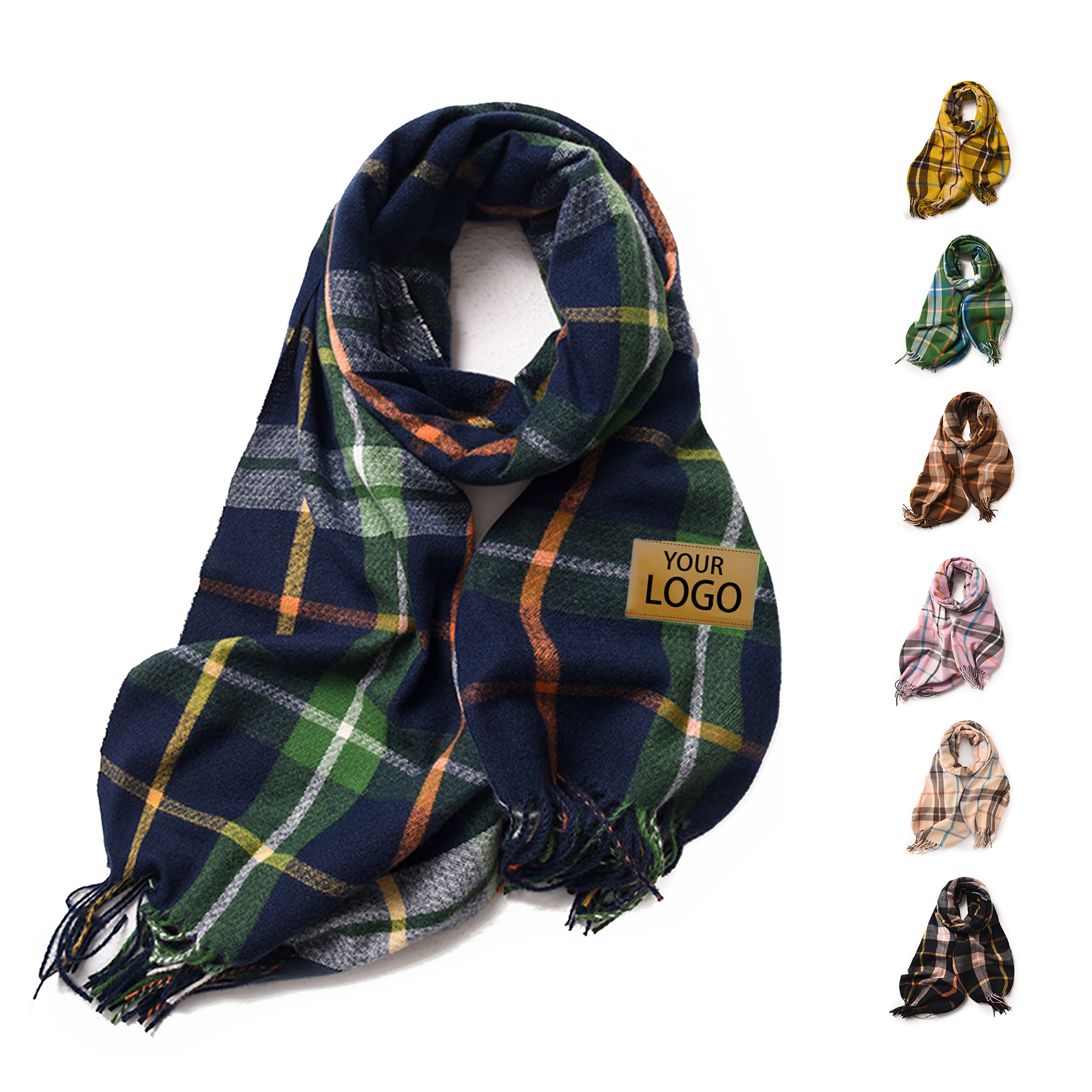 Winter Thick Warm Knit Large Plaid Scarf 2
