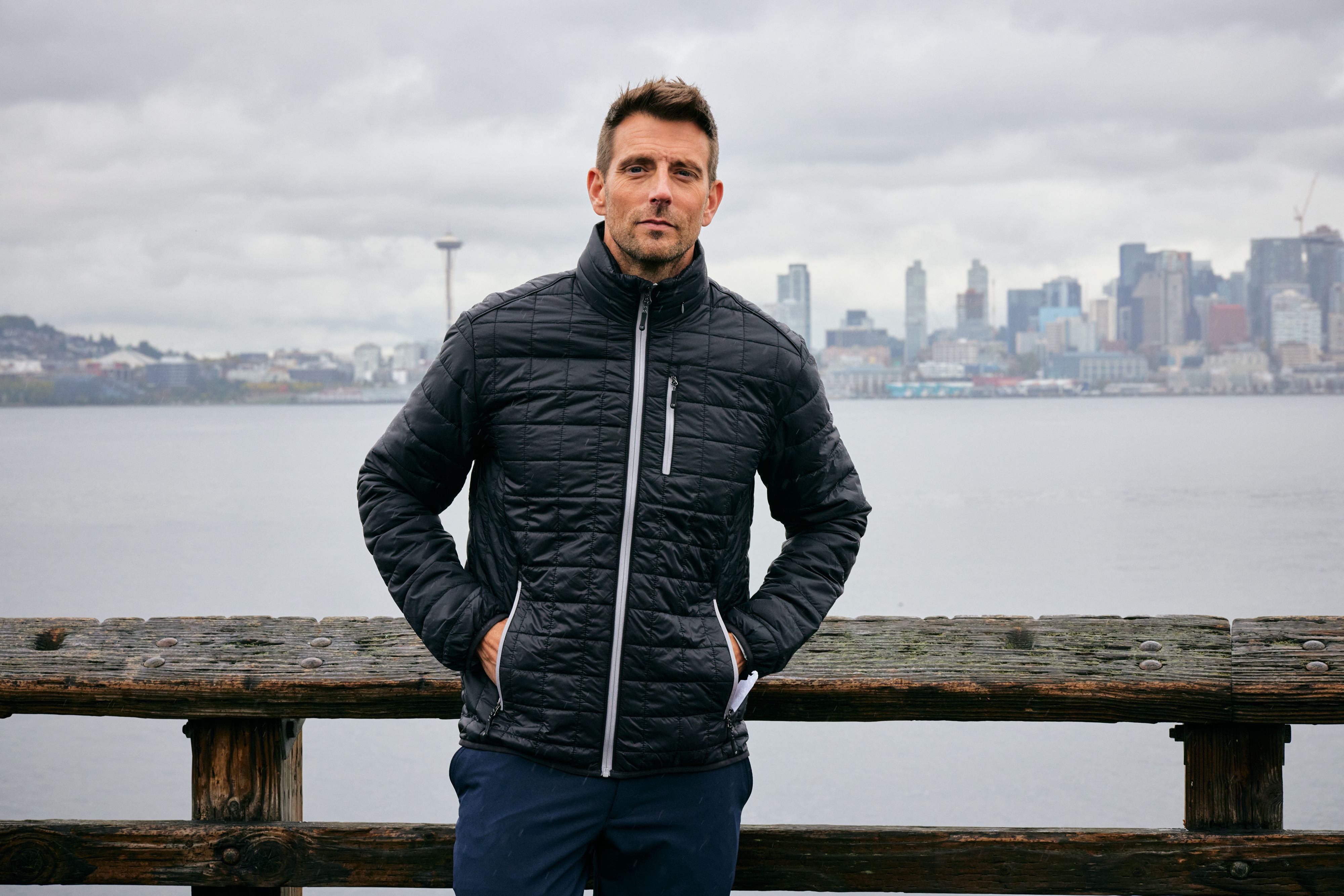 Cutter & Buck Rainier Recycled Insulated Puffer Mens Full Zip Jacket 74