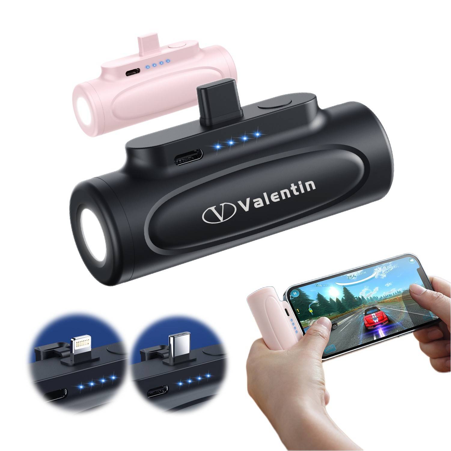 Mini Power Bank 5000mAh with Flashlight 2