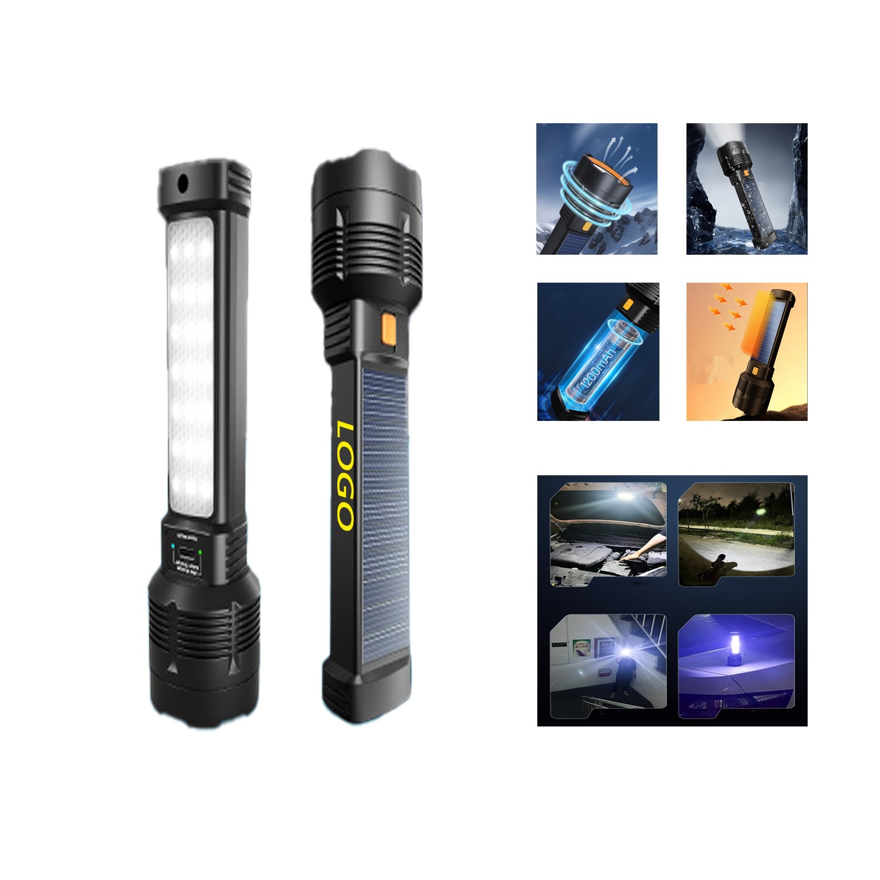 Solar Rechargeable Portable Multifunctional Emergency Light