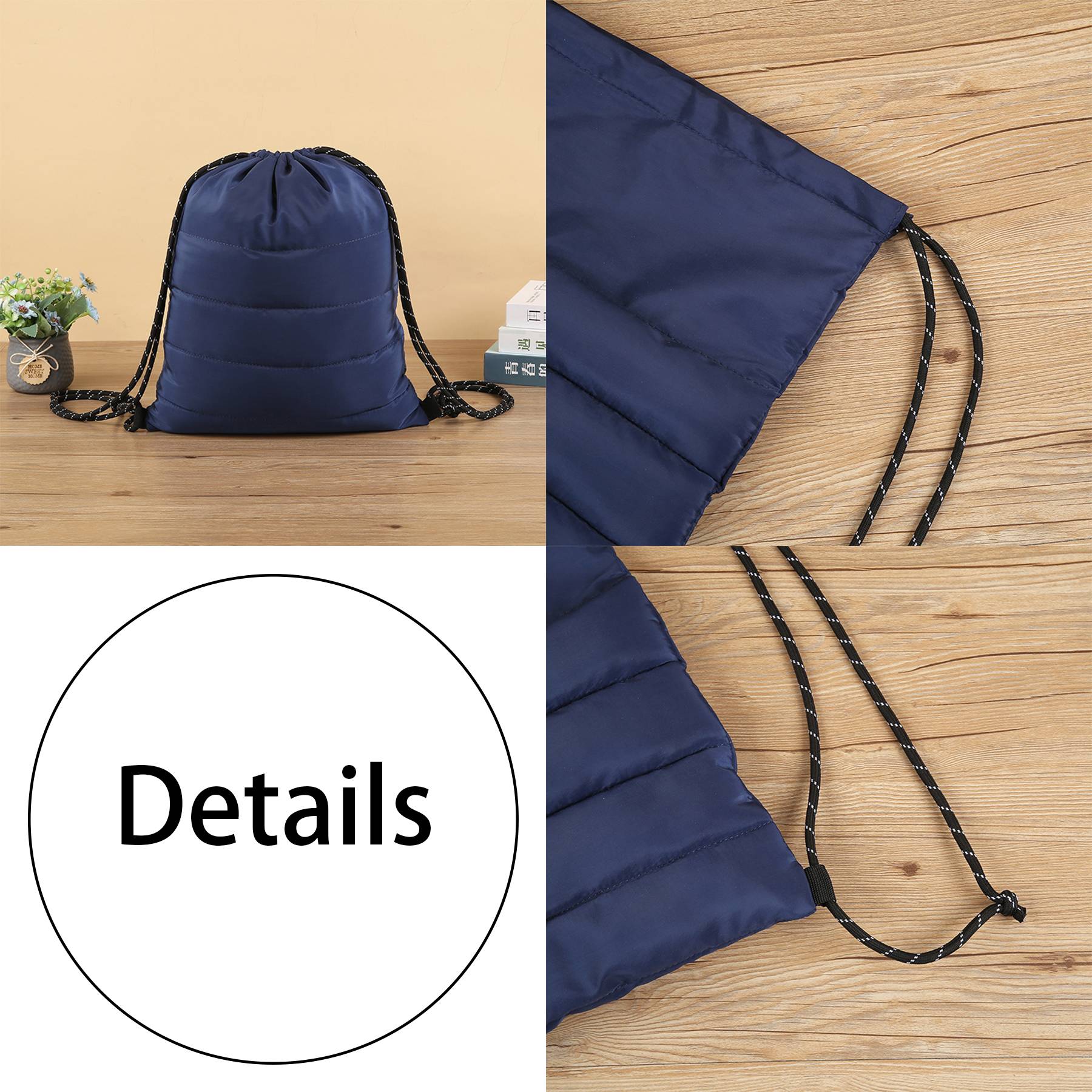 Polyester Portable Drawstring Cuff Sports Storage Bag 5