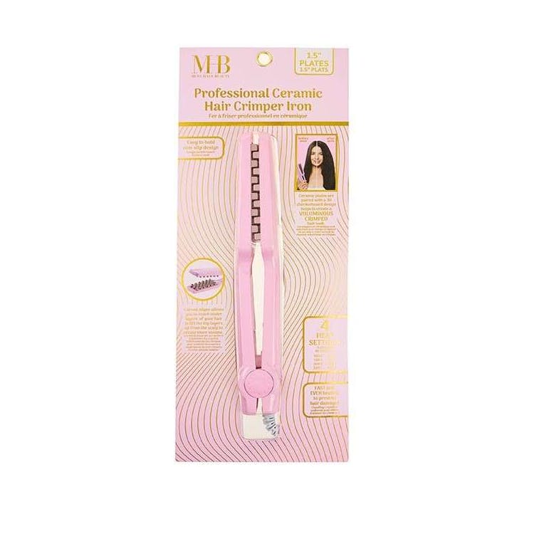 Ceramic Hair Crimper Iron - Pink 2