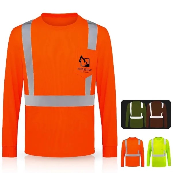 Class 2 Hi Vis Reflective Long Sleeve Safety T Shirt 2