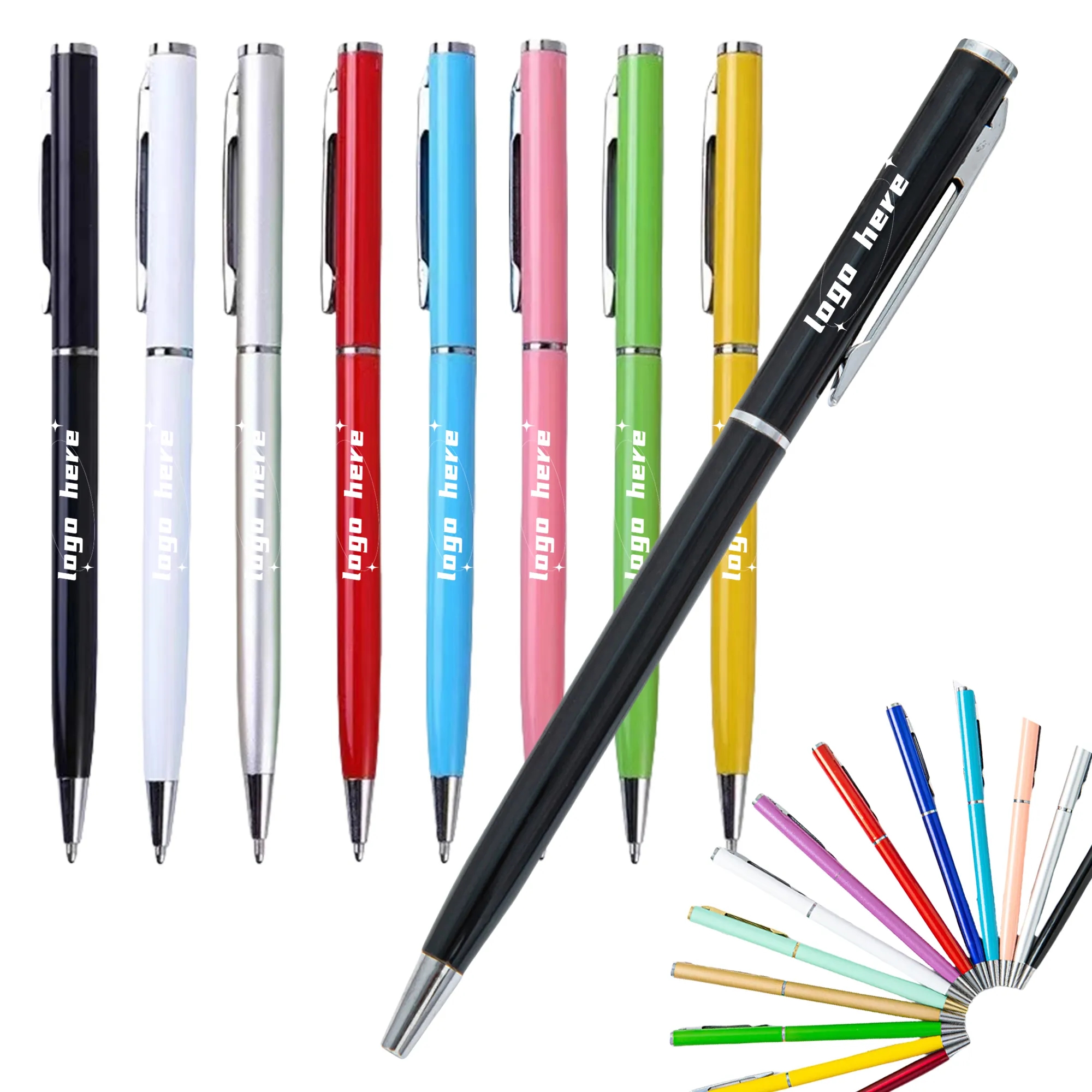 Metallic Slim Twister Pen MOQ100