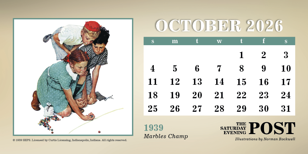 Triumph® Calendars The Saturday Evening Post Illustrations by Norman Rockwell Desk Calendar 29