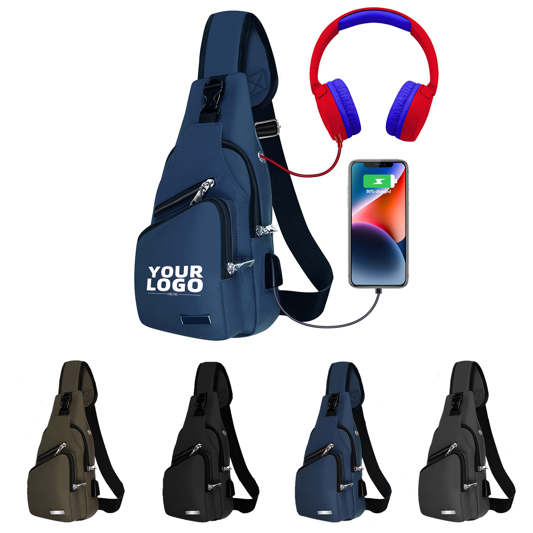 Sling Bag With Headphone Hole 2