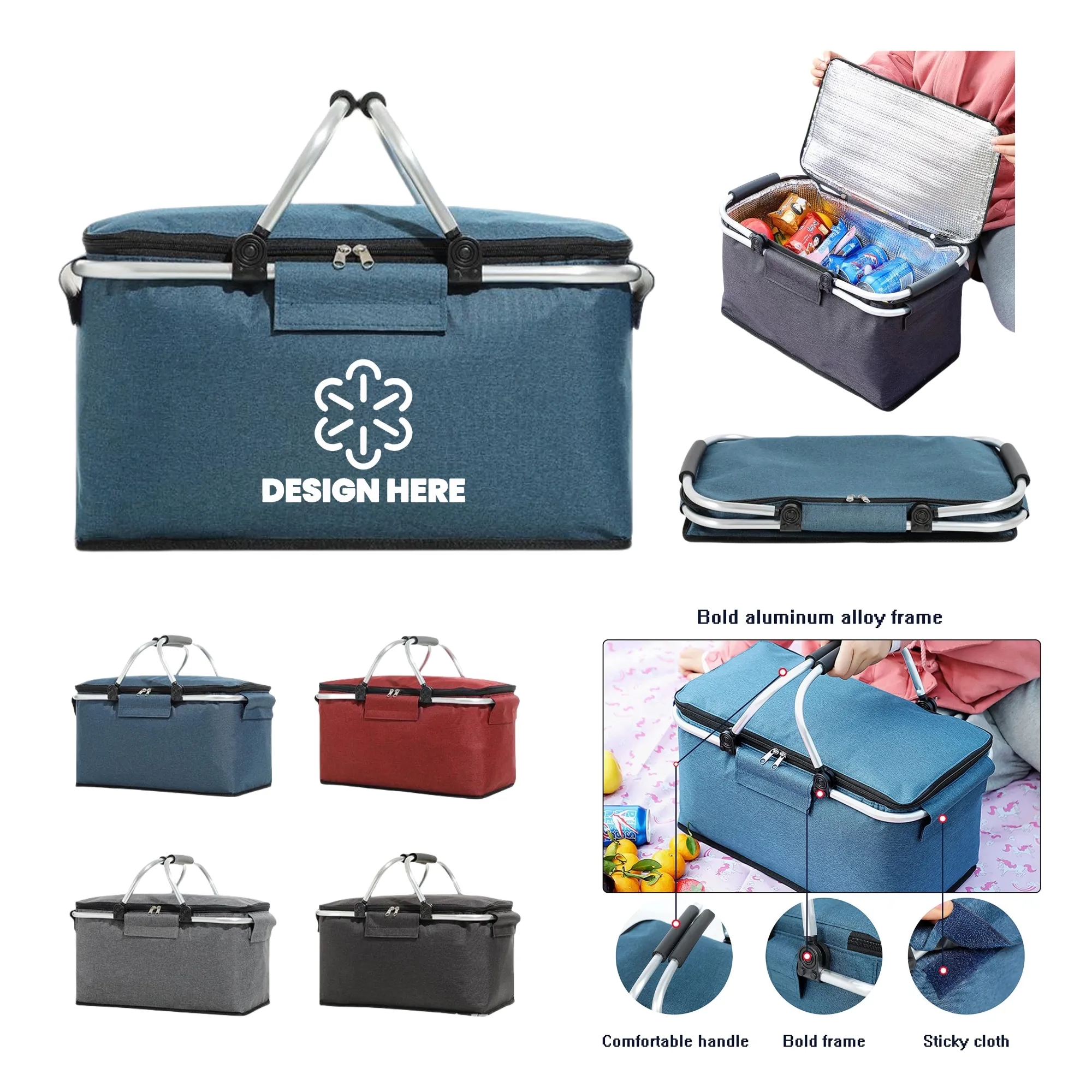Foldable Oxford Insulated Picnic Basket 2