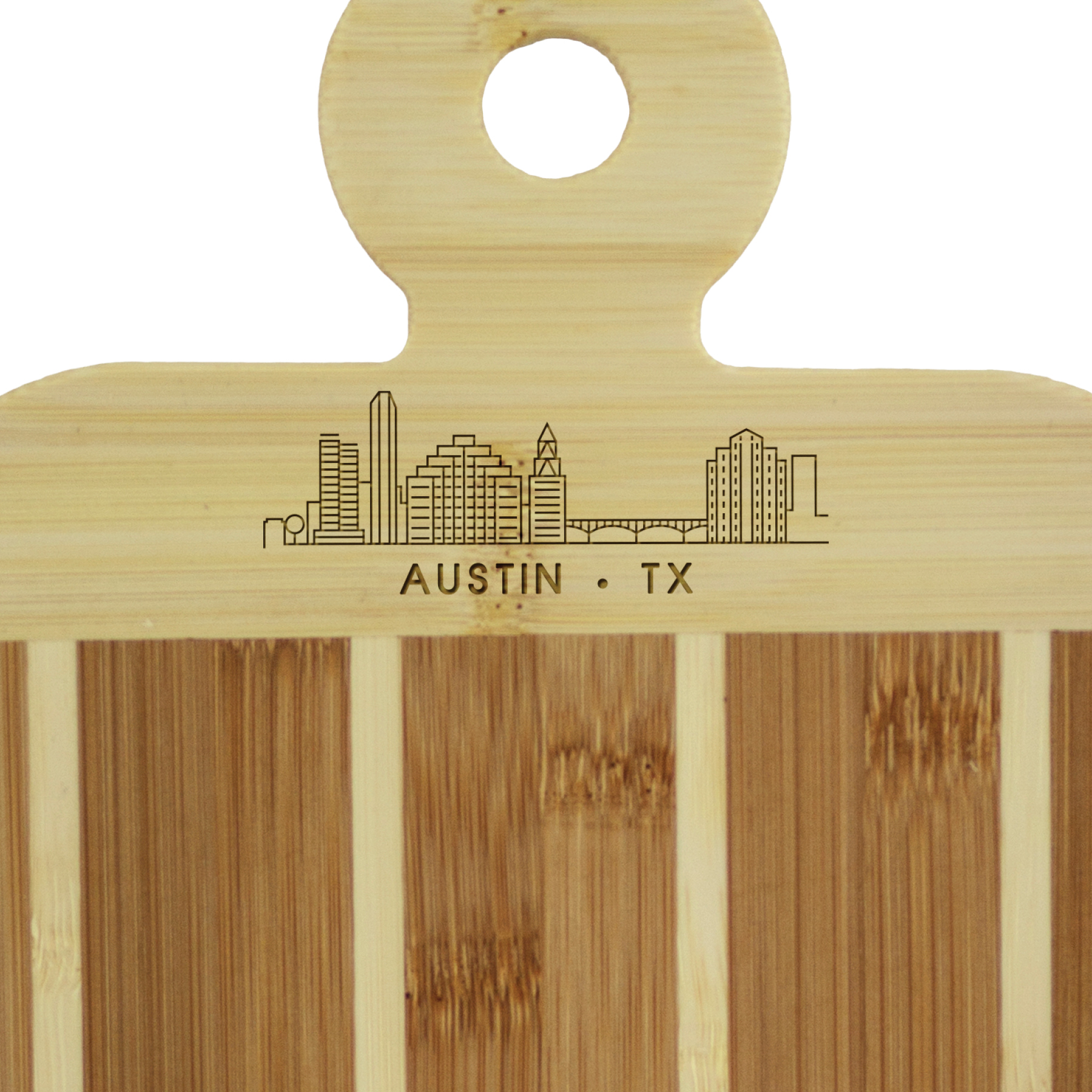Striped Paddle City Skyline Board - Austin 3