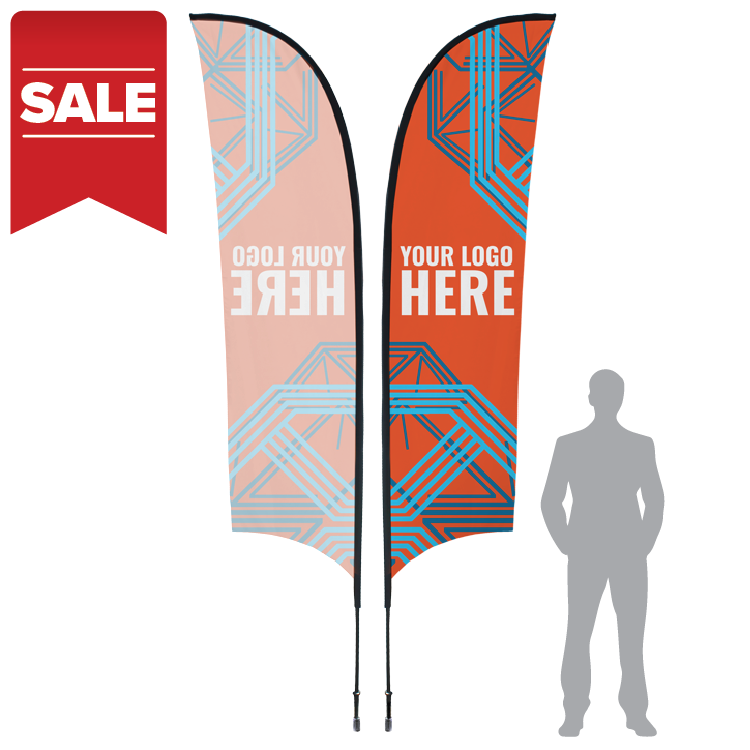 SPECIAL SALE Printed Sun Blade Flag w/ Pole 8' / 13' / 17'