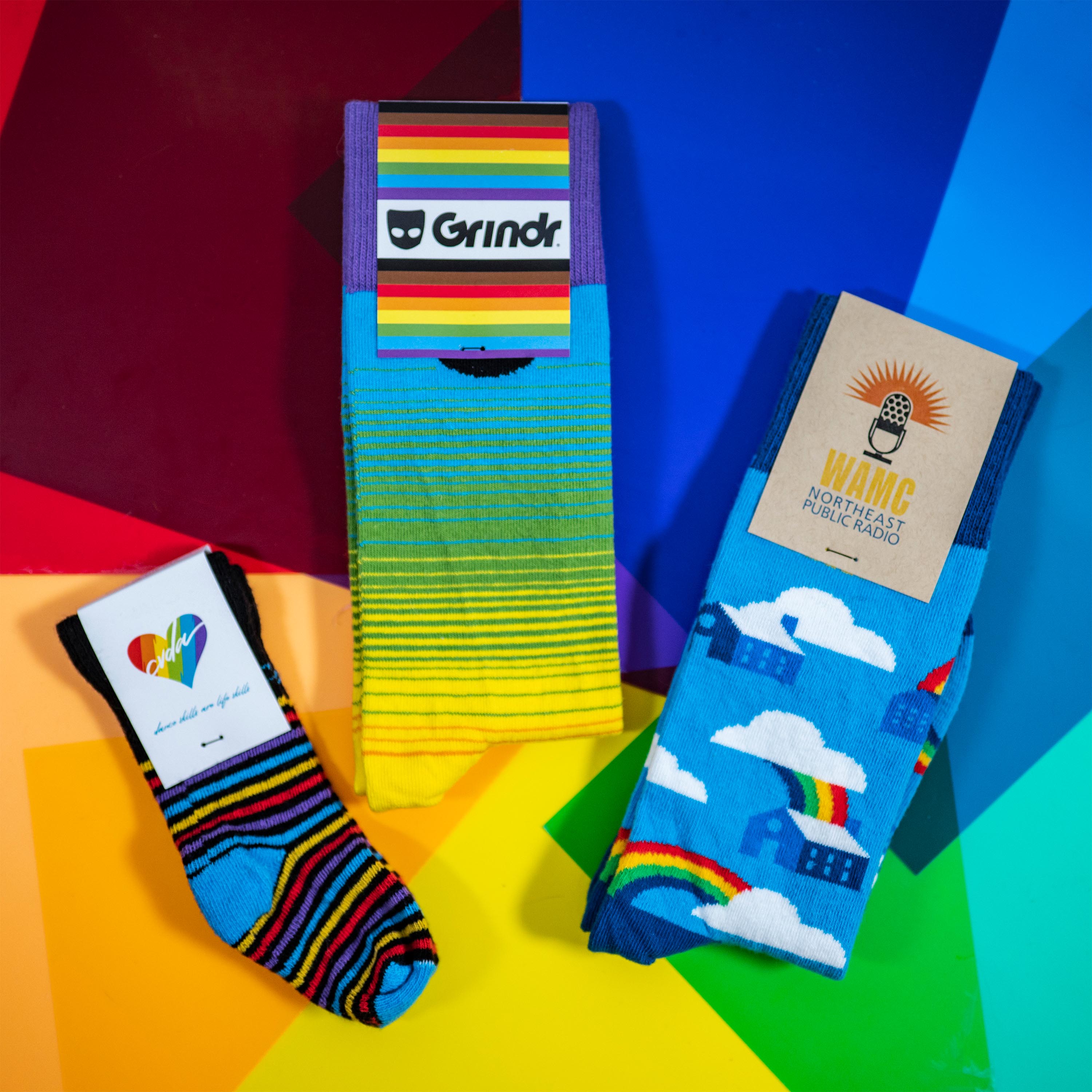 Patterned Pride Socks - Colorful Support for LGBTQ+ Community - American Made 2