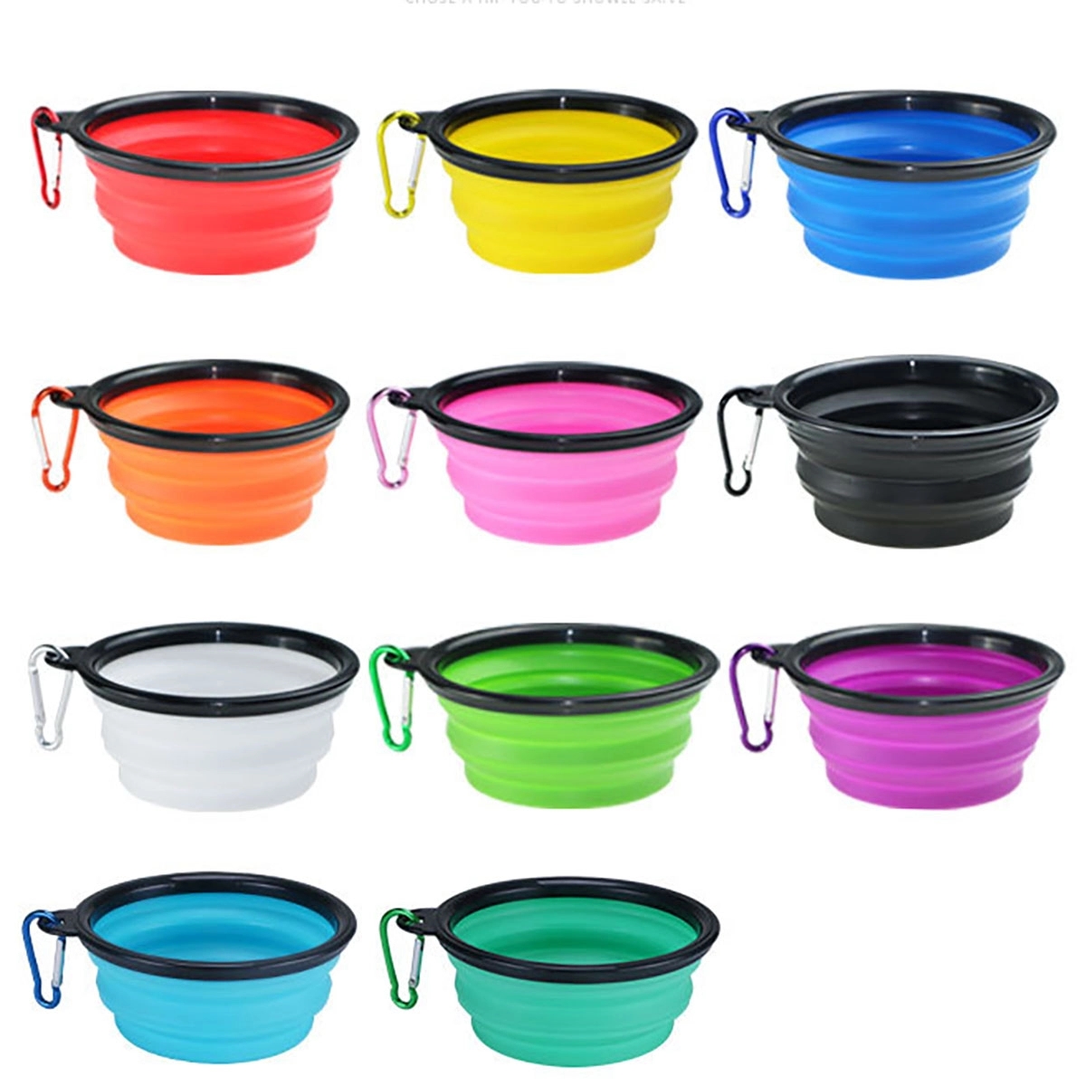 12Oz Pet Folding Bowl With Carabiner Clip 3
