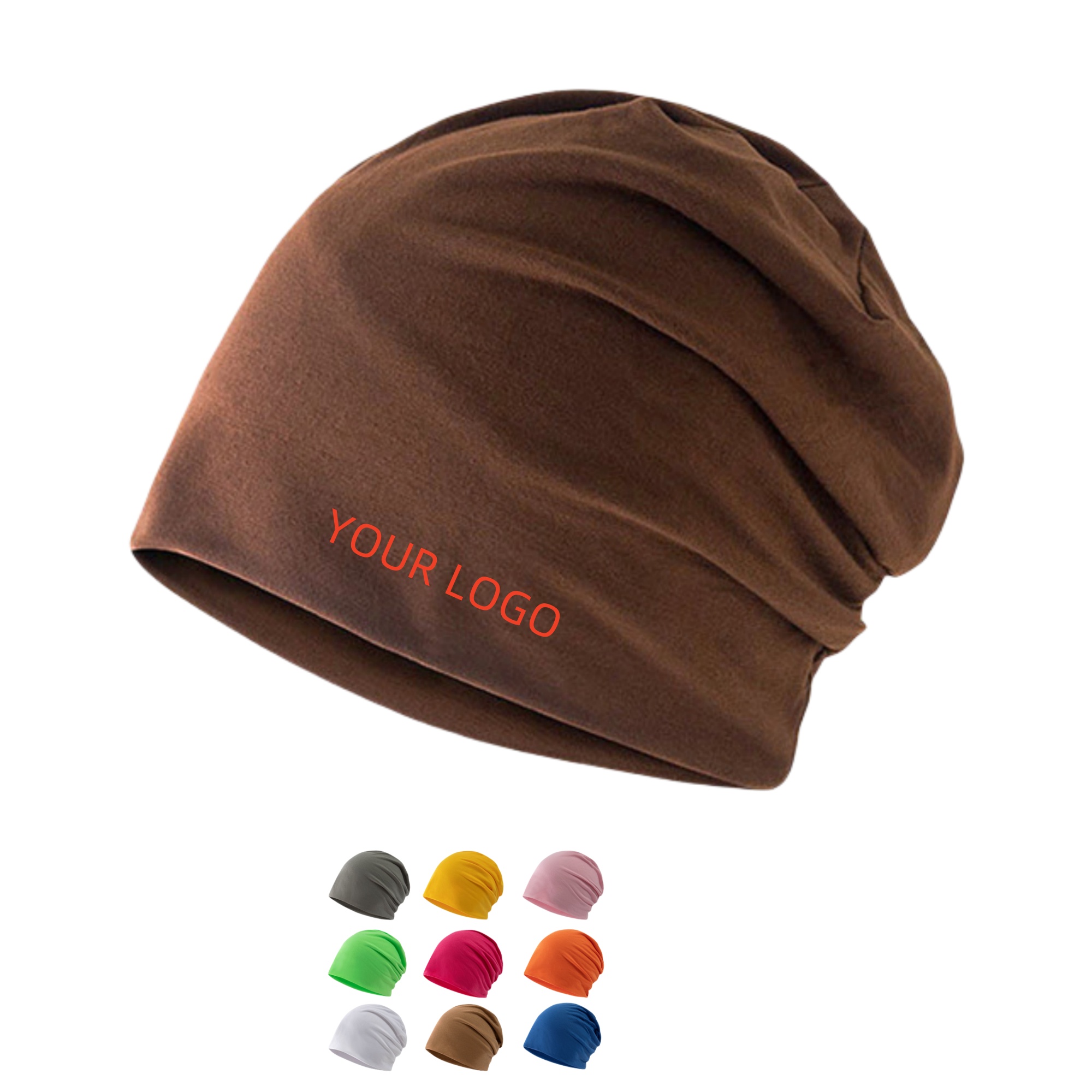 Pure Color Polyester Knit Slouch Beanies 2