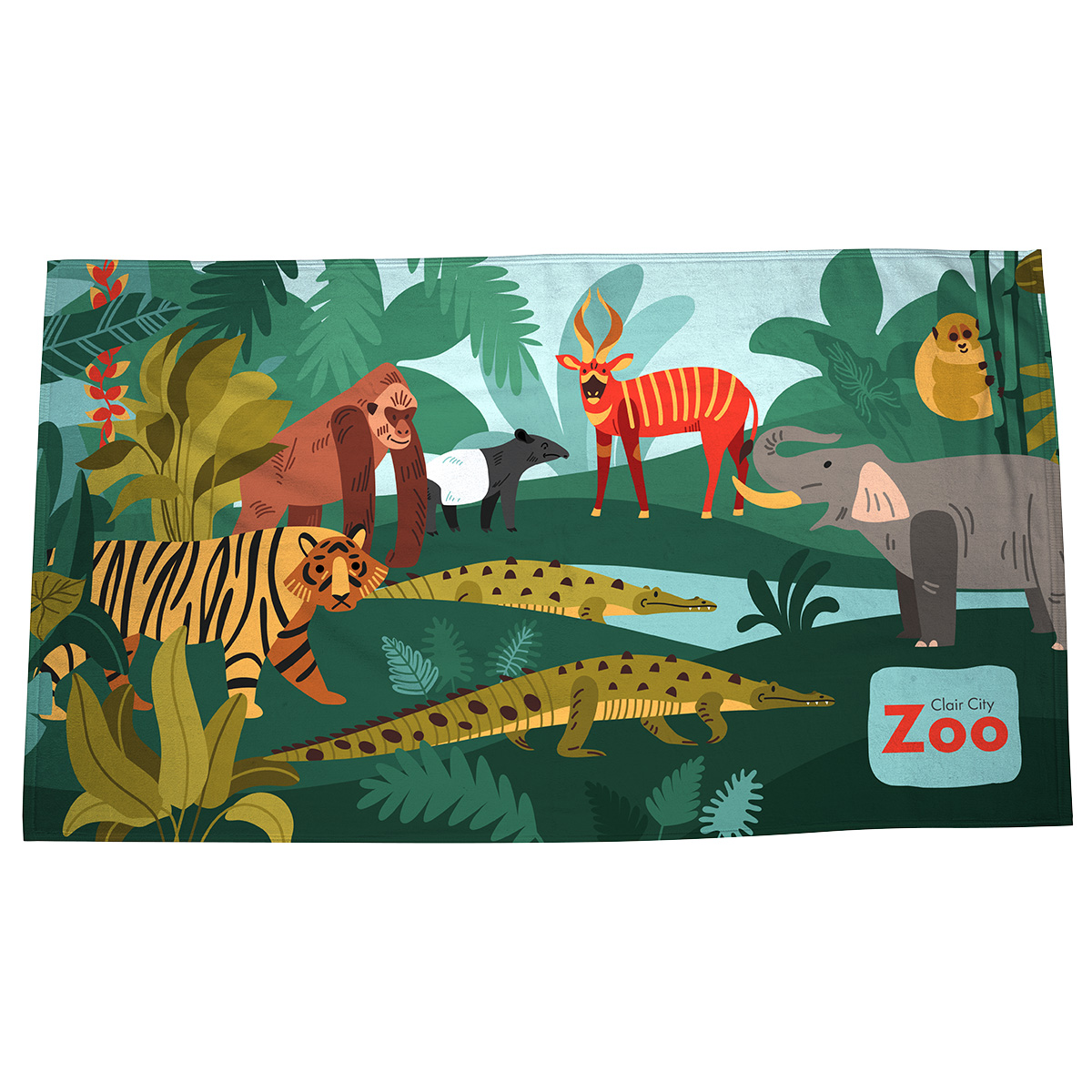 Silk Touch Beach Blanket/Towel 35" x 60" 400GSM Poly/Cotton - Full Color 1