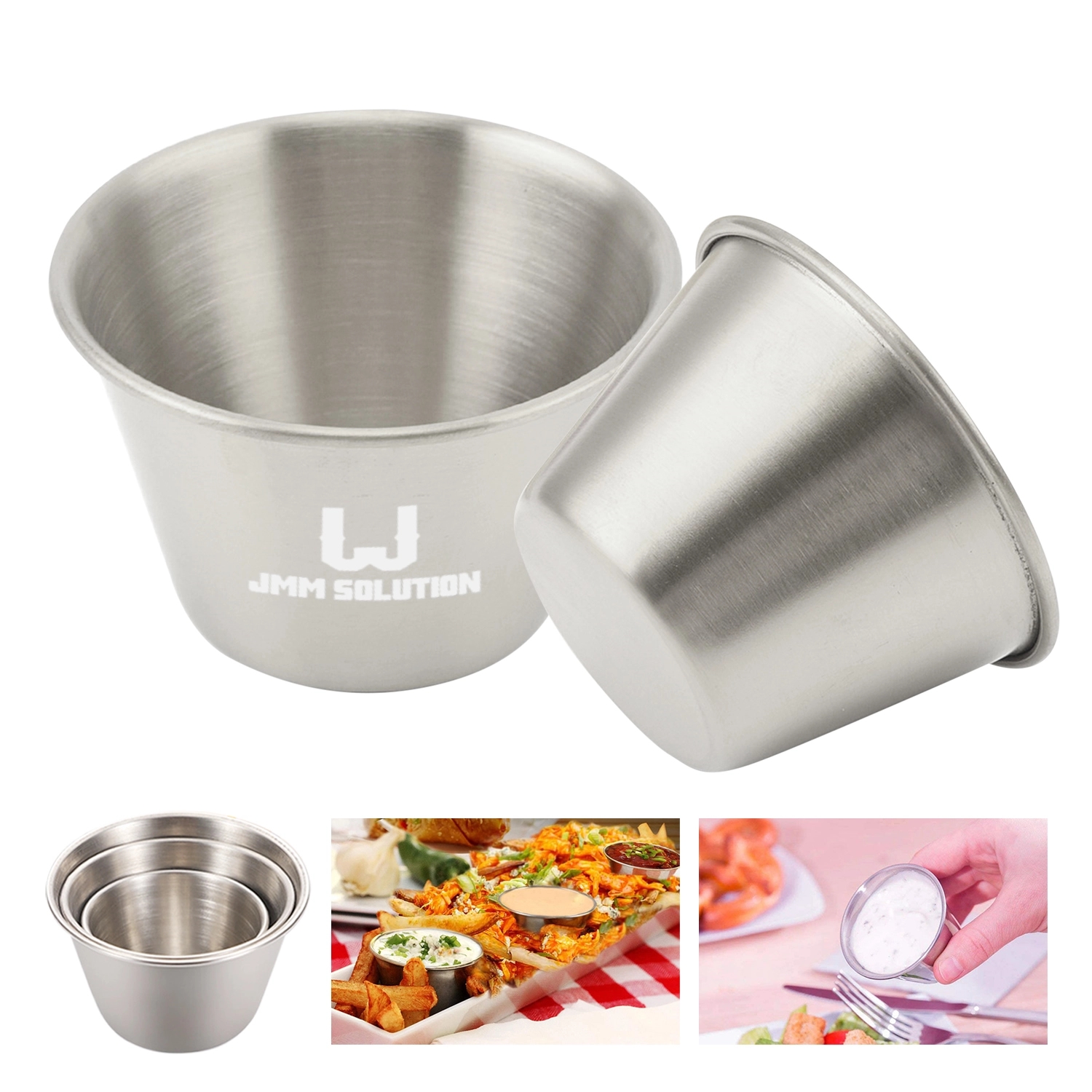 2.5 Oz Stainless Steel Sauce Cups 2