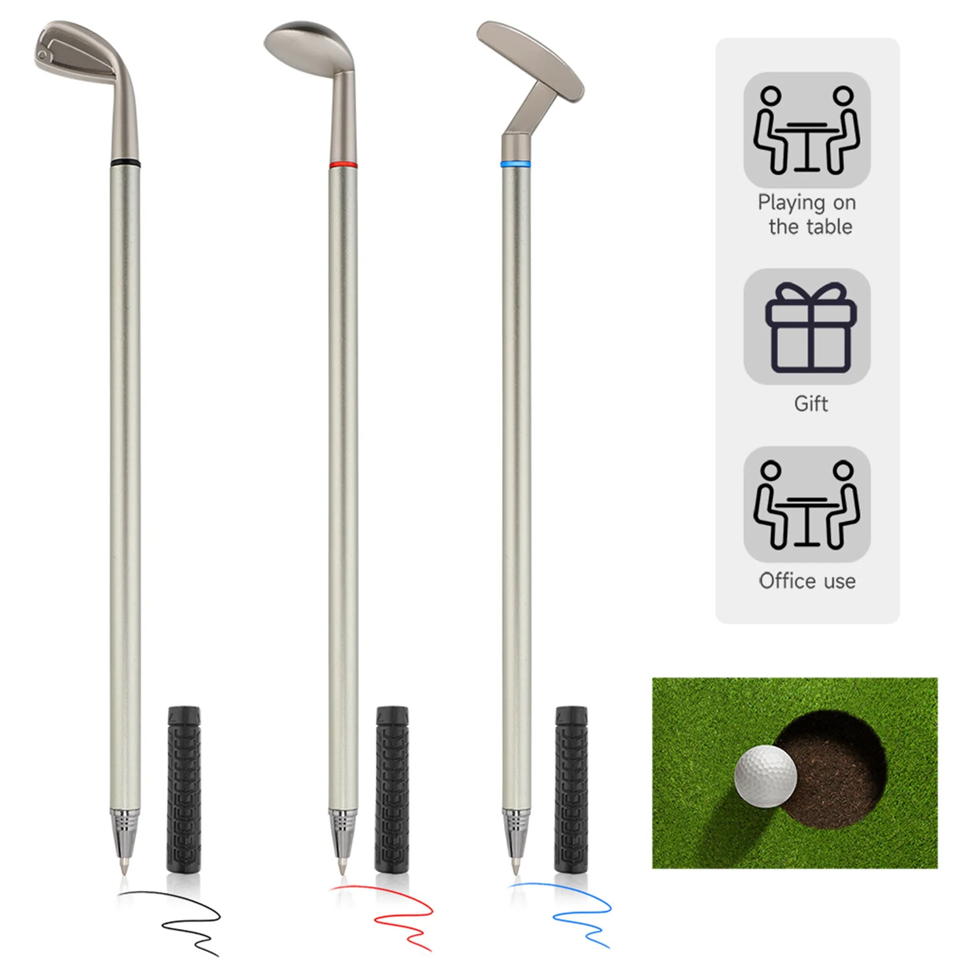 Golf Club Shaped Pen Set Desktop Mini Golf Game 5