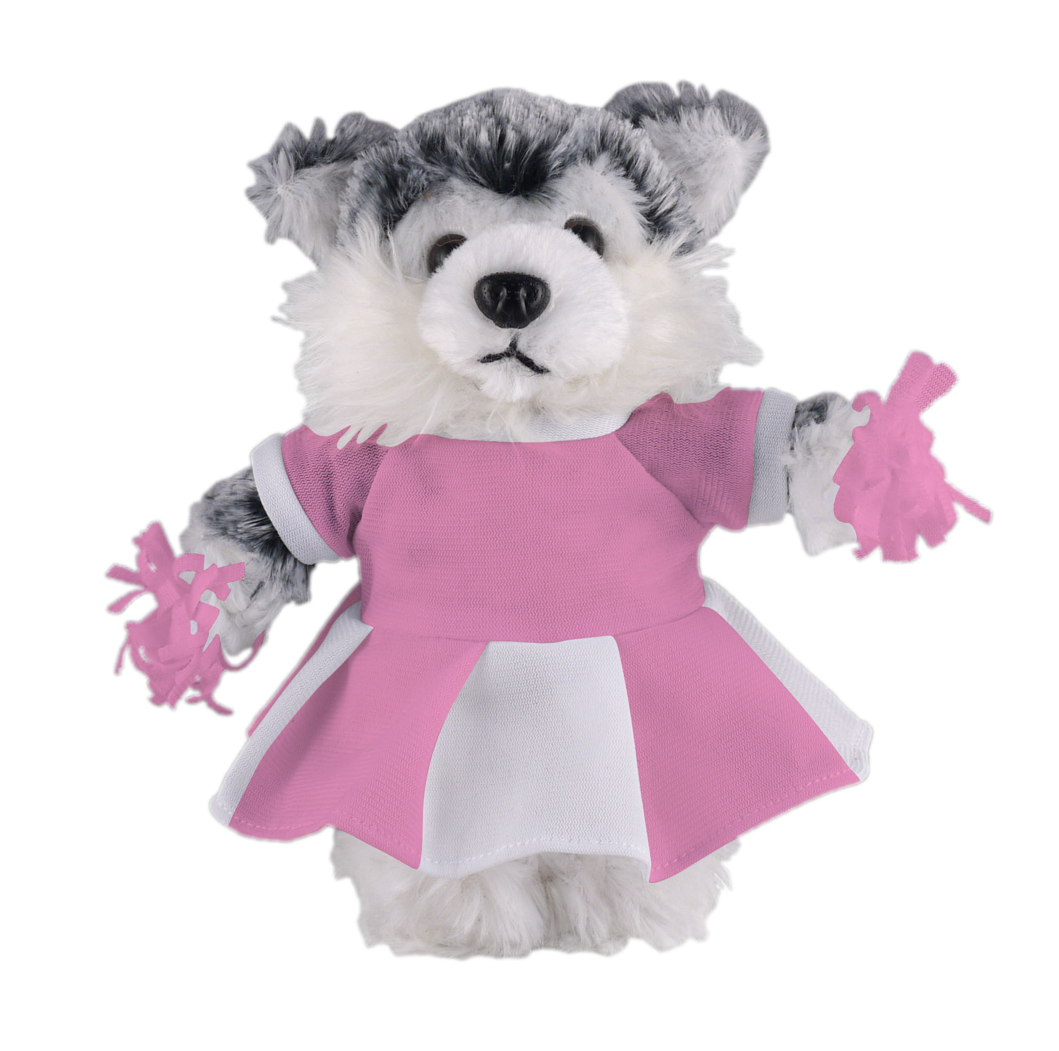 Soft Plush Stuffed Husky with Cheerleader Outfit