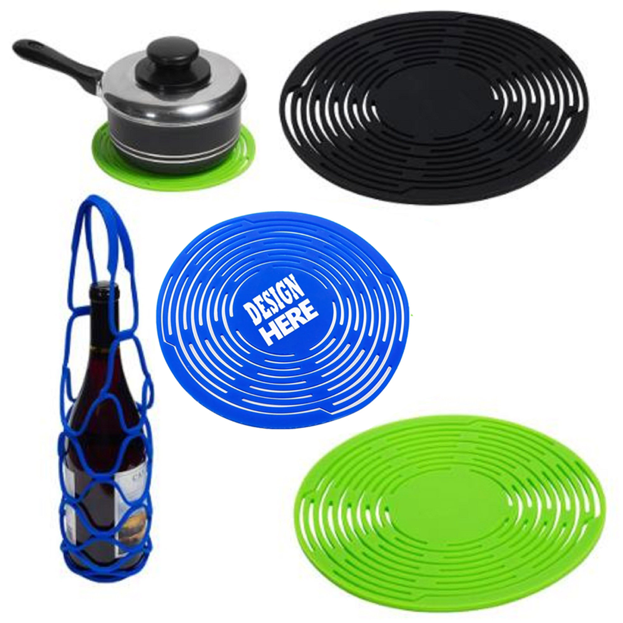 Multi Functional Silicone Mat Wine Bottle Carrier 2