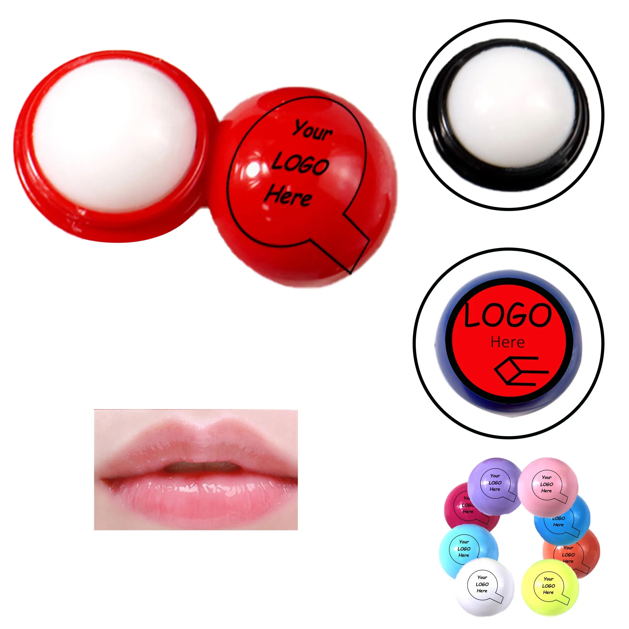 Pad Print Plastic Round Lip Balm 3