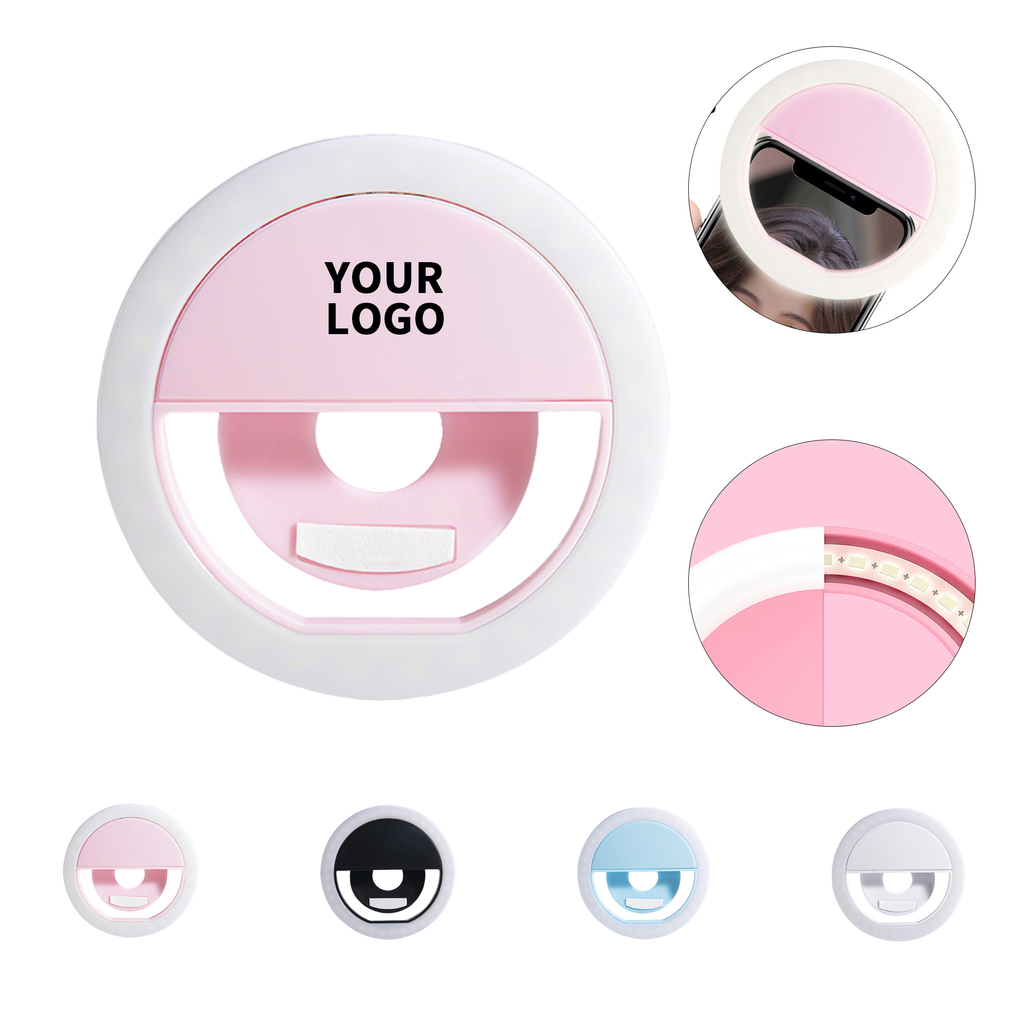 Rechargeable Clip On Selfie Ring Light 3