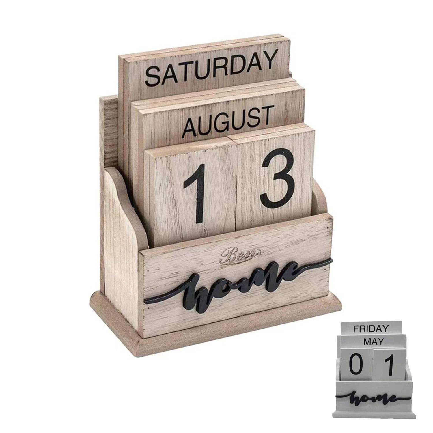 Nordic-style Wooden Calendar Ornament