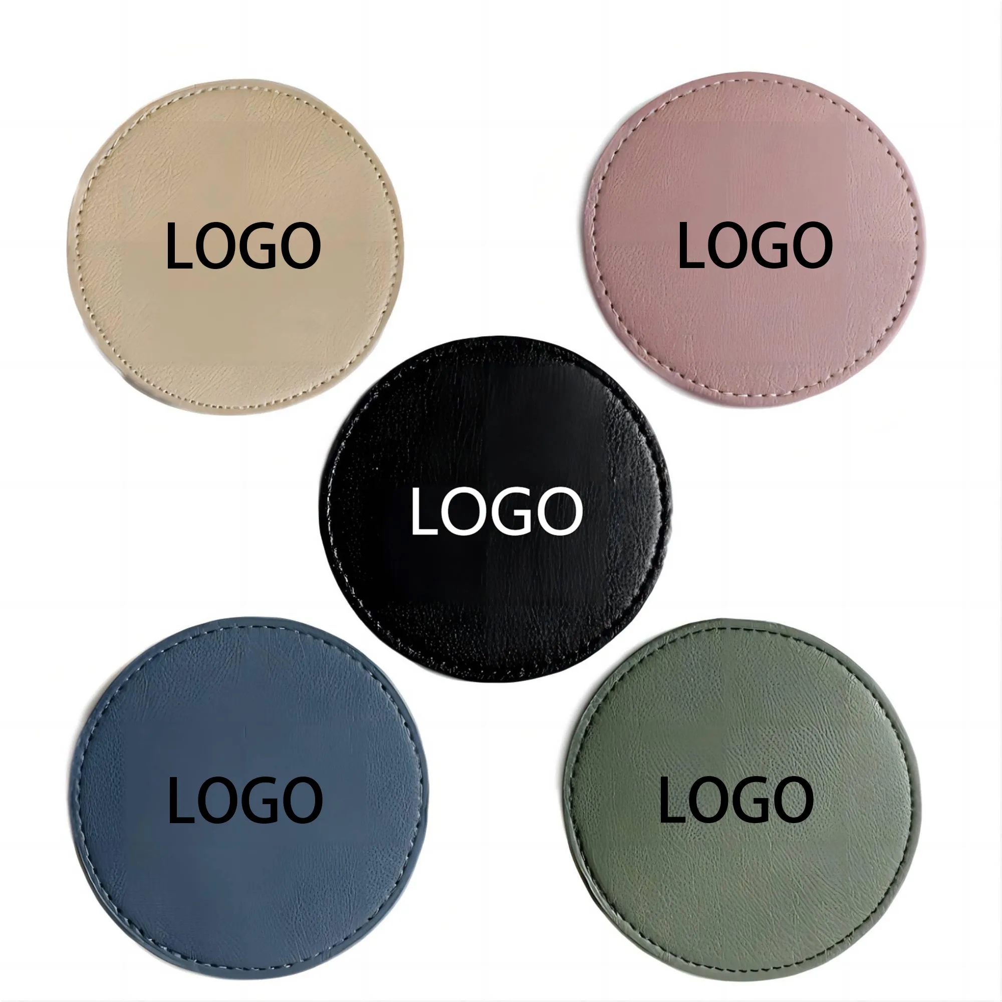 PU Leather Absorbent Round Coaster 3