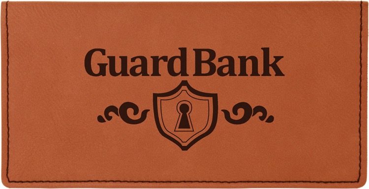 6 3/4" x 3 1/2" Rawhide Leatherette Checkbook Cover 3