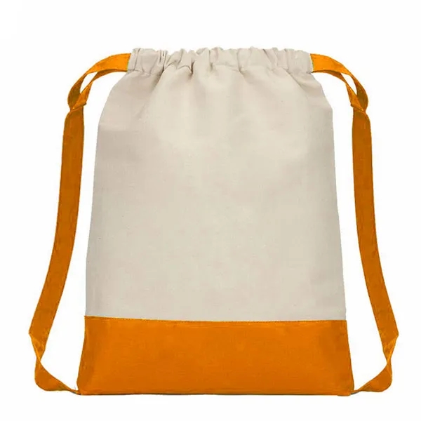 Two Tone 8 oz. Cotton Drawstring Backpack 6