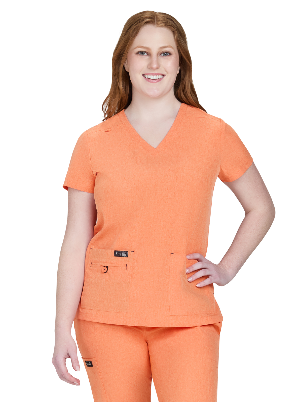 koi - Basics - Women's Four-Pocket Stretch V-Neck Becca Top 25