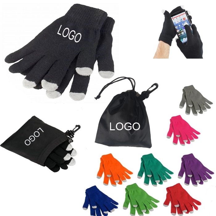 3 Finger Touch Screen Gloves in Pouch 3