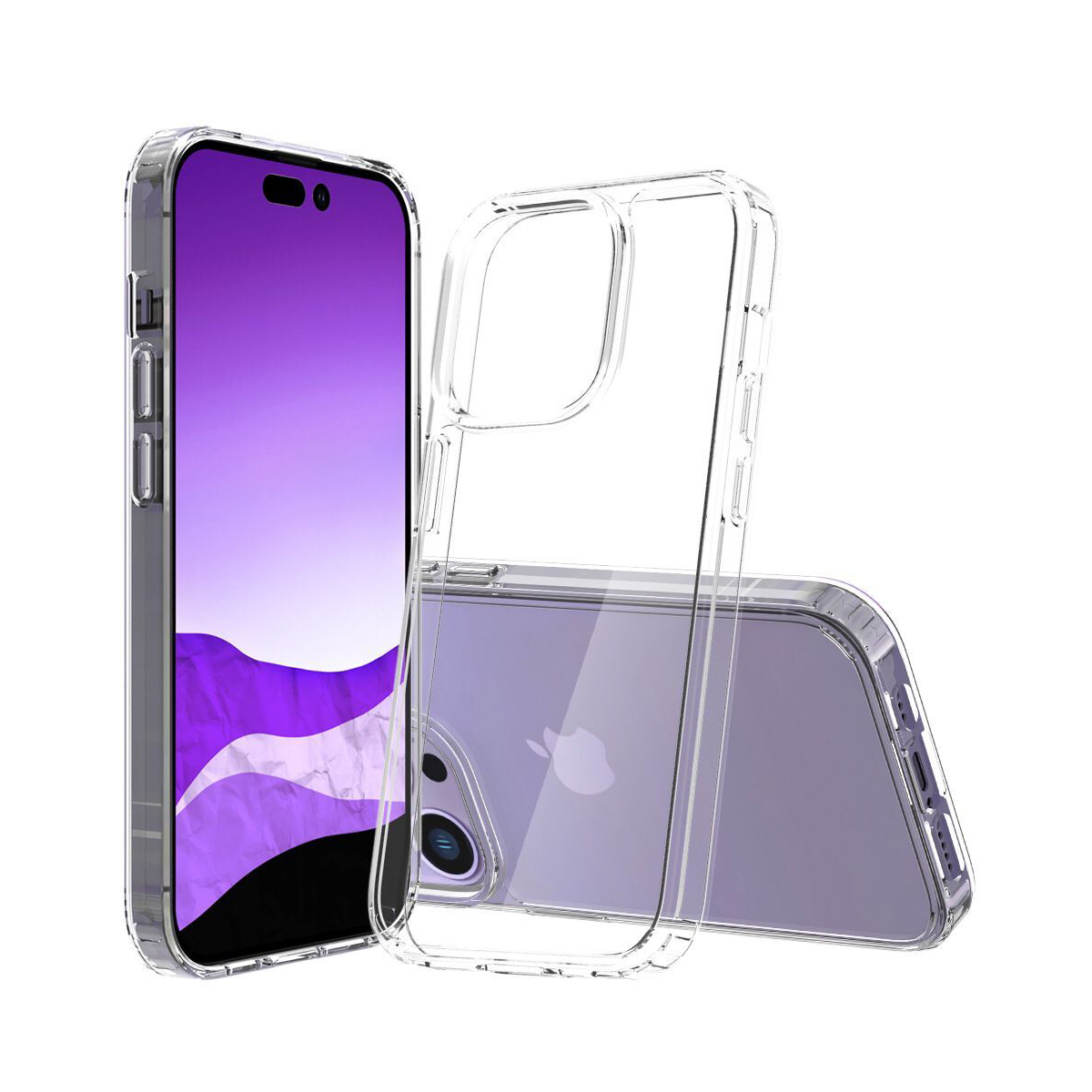 iPhone 15 Clear Hard Shell Case w/TPU Bumpers 2
