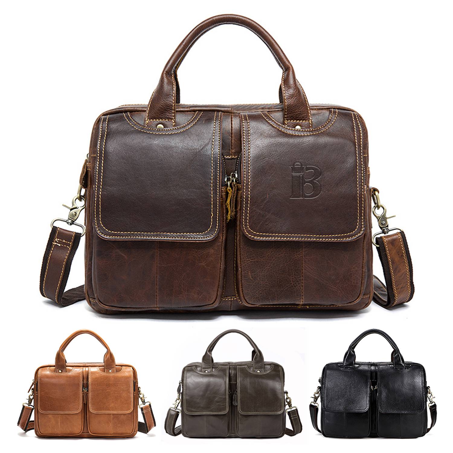 PU Leather Laptop Messenger Bag 1
