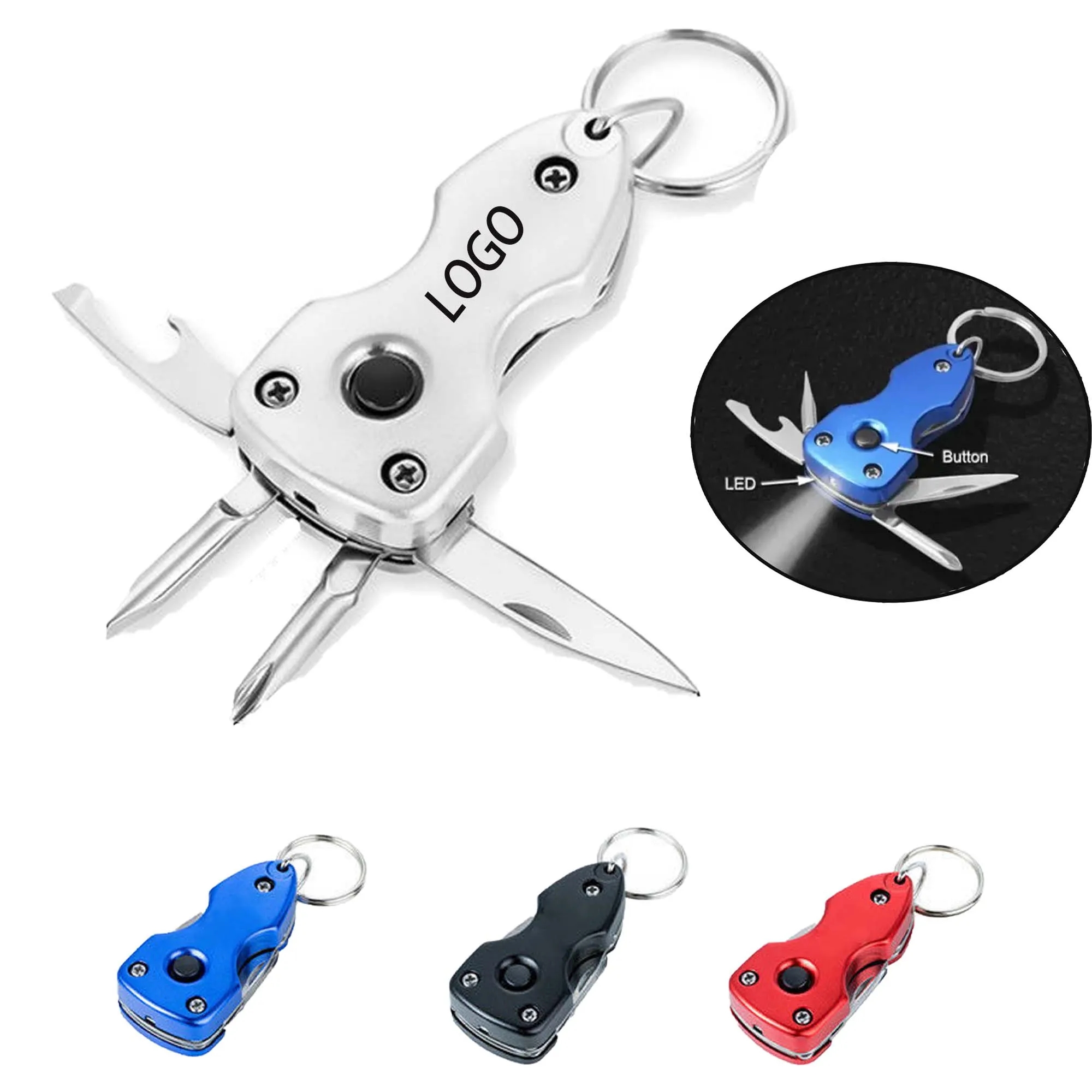 5 in 1 Multi Tool Keychain with LED Light 2