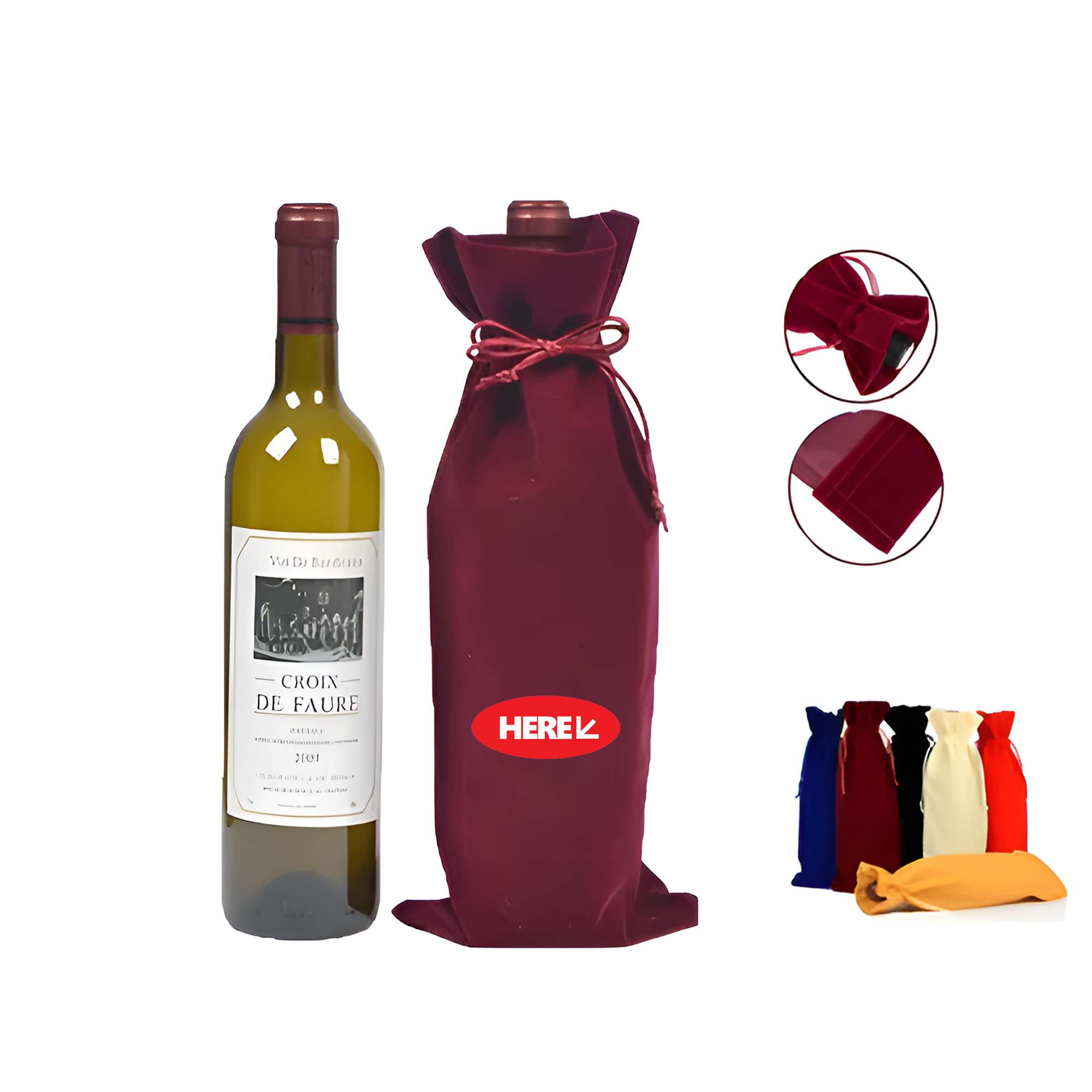 Wine Bottle Velet Bags 2