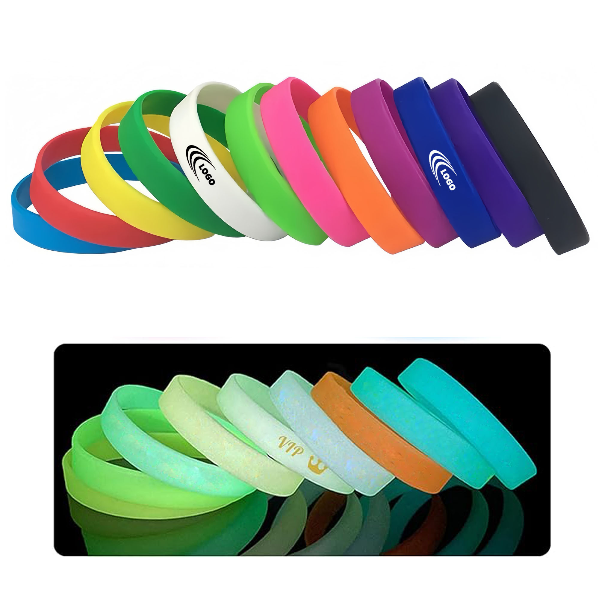 Customizable Colors Luminous Silicone Bracelet 2