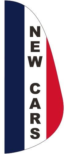 "NEW CARS" 3' x 8' Message Feather Flag 1